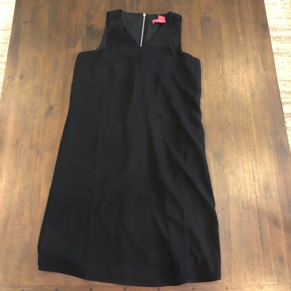 Catherine Catherine Malandrino Black Sleeveless V-Neck Shift Dress Size 2